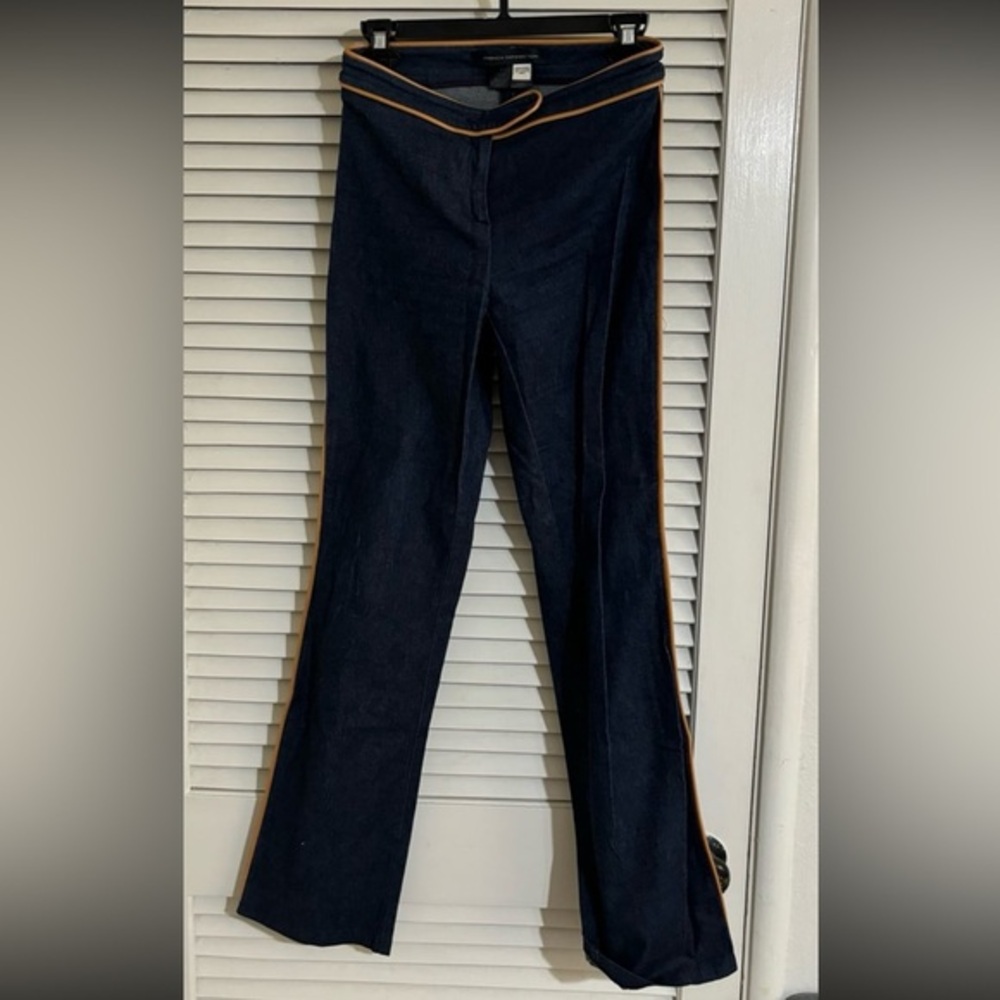 French Connection Jean Pants with Tan Trim size 4